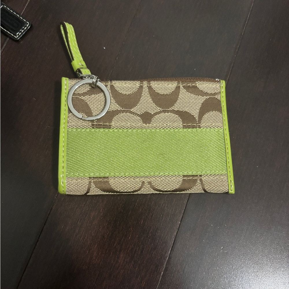Coach Green and Brown card holder